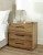 Ashley Dakmore Brown California King Upholstered Bed with Mirrored Dresser and 2 Nightstands