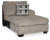 Ashley Ballinasloe Platinum 3-Piece Sectional with RAF Chaise and Ottoman