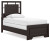 Ashley Covetown Dark Brown Twin Panel Bed with Mirrored Dresser