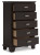 Ashley Covetown Dark Brown Twin Panel Bed with Mirrored Dresser, Chest and 2 Nightstands