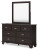 Ashley Covetown Dark Brown Twin Panel Bed with Mirrored Dresser, Chest and 2 Nightstands