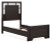 Ashley Covetown Dark Brown Twin Panel Bed with Dresser