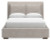 Ashley Cabalynn Light Brown Queen Upholstered Bed with Mirrored Dresser, Chest and 2 Nightstands