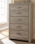 Ashley Culverbach Gray King Panel Bed with Mirrored Dresser, Chest and 2 Nightstands