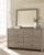 Ashley Culverbach Gray Full Panel Bed with Mirrored Dresser and 2 Nightstands