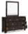 Ashley Covetown Dark Brown Full Panel Bed with Mirrored Dresser