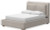 Ashley Cabalynn Light Brown Queen Upholstered Bed with Mirrored Dresser and Chest