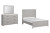 Ashley Cottonburg Light Gray White Full Panel Bed with Mirrored Dresser