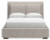 Ashley Cabalynn Light Brown Queen Upholstered Bed with Mirrored Dresser and 2 Nightstands