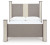 Ashley Surancha Gray Queen Poster Bed with Mirrored Dresser and Nightstand