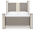 Ashley Surancha Gray Queen Poster Bed with Mirrored Dresser and Chest
