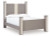 Ashley Surancha Gray Queen Poster Bed with Mirrored Dresser and Chest