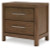 Ashley Cabalynn Light Brown California King Upholstered Bed with Mirrored Dresser and Nightstand