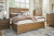 Ashley Cabalynn Light Brown King Panel Bed with Storage with Mirrored Dresser, Chest and 2 Nightstands