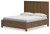 Ashley Cabalynn Light Brown King Panel Bed with Storage with Mirrored Dresser and Nightstand