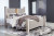 Ashley Surancha Gray King Poster Bed with Mirrored Dresser