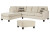 Ashley Abinger Natural 2-Piece Sleeper Sectional with LAF Chaise and Ottoman