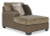 Benchcraft Abalone Chocolate 3-Piece Sectional with LAF Sofa / RAF Chaise and Ottoman