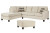 Ashley Abinger Natural 2-Piece Sectional with Ottoman