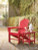 Ashley Sundown Treasure Red Outdoor Chair with End Table