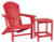 Ashley Sundown Treasure Red Outdoor Chair with End Table