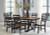 Ashley Wildenauer Brown Black Dining Table and 6 Chairs