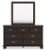 Ashley Covetown Dark Brown Queen Panel Bed with Mirrored Dresser