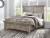 Harrastone Gray Queen Panel Bed with Mirrored Dresser, Chest and Nightstand