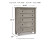 Harrastone Gray Queen Panel Bed with Mirrored Dresser, Chest and 2 Nightstands