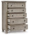 Harrastone Gray Queen Panel Bed with Mirrored Dresser, Chest and 2 Nightstands