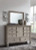 Harrastone Gray Queen Panel Bed with Mirrored Dresser and 2 Nightstands