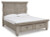 Harrastone Gray Queen Panel Bed with Mirrored Dresser