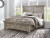 Ashley Harrastone Gray King Panel Bed with Mirrored Dresser, Chest and 2 Nightstands