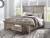 Harrastone Gray King Panel Bed with Mirrored Dresser and Chest