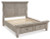 Harrastone Gray King Panel Bed with Mirrored Dresser and Chest