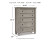 Harrastone Gray California King Panel Bed with Mirrored Dresser, Chest and Nightstand