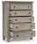 Harrastone Gray California King Panel Bed with Mirrored Dresser, Chest and 2 Nightstands