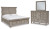 Harrastone Gray California King Panel Bed with Mirrored Dresser