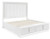 Ashley Chalanna White Queen Upholstered Storage Bed