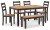 Ashley Gesthaven Natural White Dining Table with 4 Chairs and Bench (Set of 6)