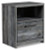 Ashley Baystorm Gray King Panel Bed with Mirrored Dresser and Nightstand