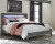 Ashley Baystorm Gray King Panel Bed with Mirrored Dresser and Nightstand