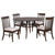 Coaster Everton 5piece Round 54inch Dining Table Set Dark Walnut