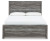Ashley Bronyan Dark Gray Queen Panel Bed with Mirrored Dresser and Nightstand
