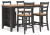 Ashley Gesthaven Natural Blue Counter Height Dining Table and 4 Barstools
