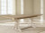 Benchcraft Shaybrock Antique White Brown Dining Table and 8 Chairs with Storage