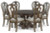 Ashley Maylee Dark Brown Dining Table and 6 Chairs with Storage D947/50B/50T/01(6)/80/81