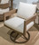 Ashley Serene Bay Dark Brown White Outdoor Swivel Dining Chair with Cushion (Set of 2)
