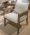 Ashley Serene Bay Dark Brown White Outdoor Dining Arm Chair with Cushion (Set of 2)