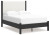Ashley Cadmori Black White Full Upholstered Panel Bed